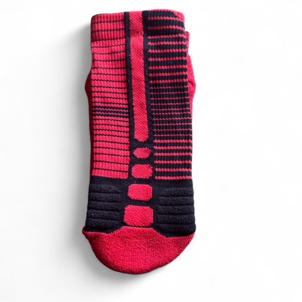 Nike Youth Hyperelite Basketball Crew Socks Red Black Size Medium